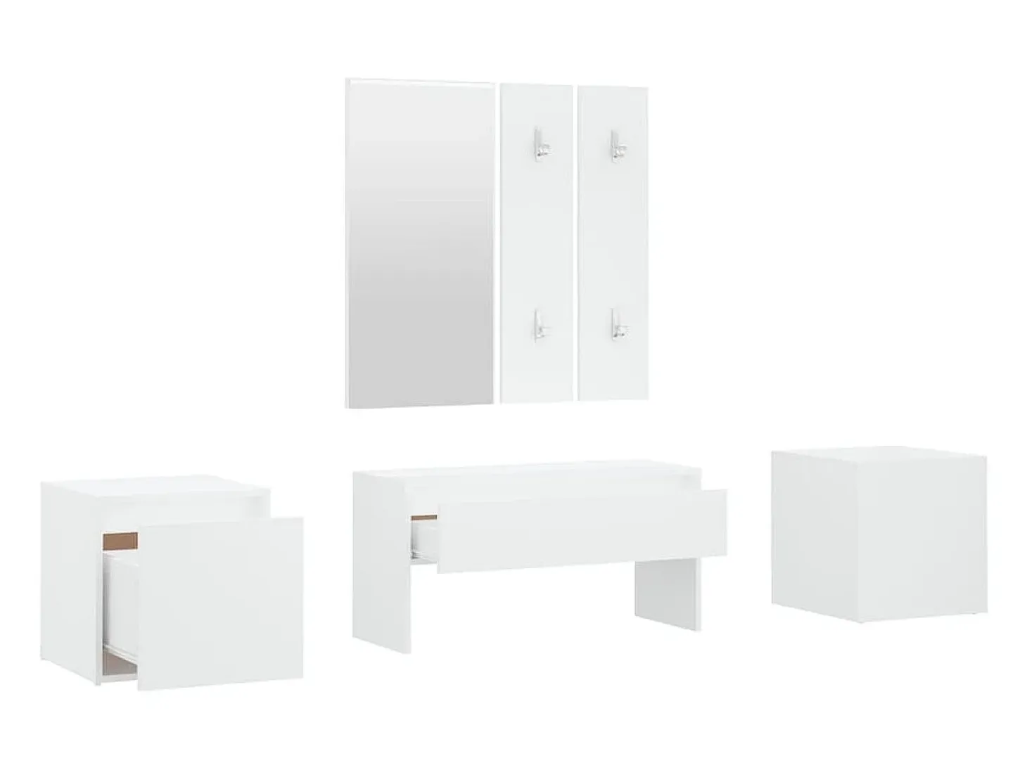Juego de muebles de recibidor madera contrachapada blanco ES183506