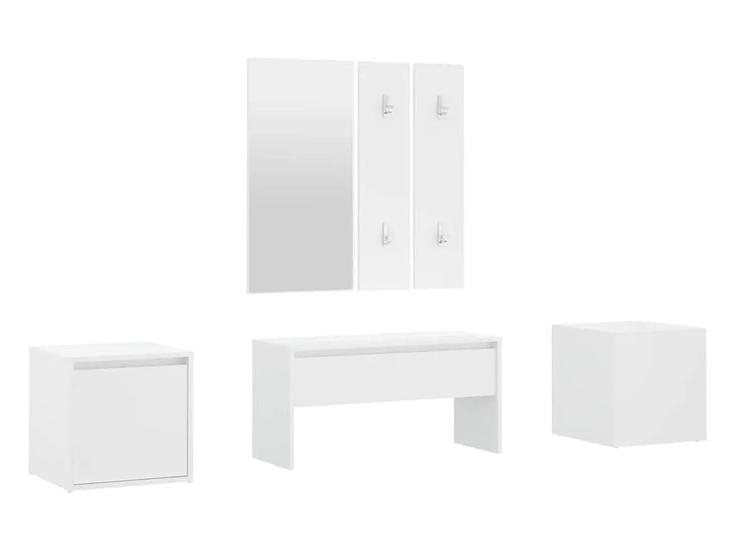 Juego de muebles de recibidor madera contrachapada blanco ES183506