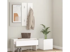 Juego de muebles de recibidor madera contrachapada blanco ES607415