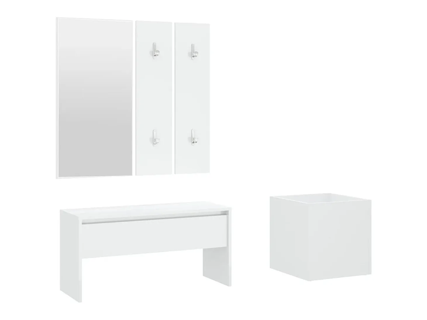 Juego de muebles de recibidor madera contrachapada blanco ES607415