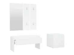 Juego de muebles de recibidor madera contrachapada blanco ES607415