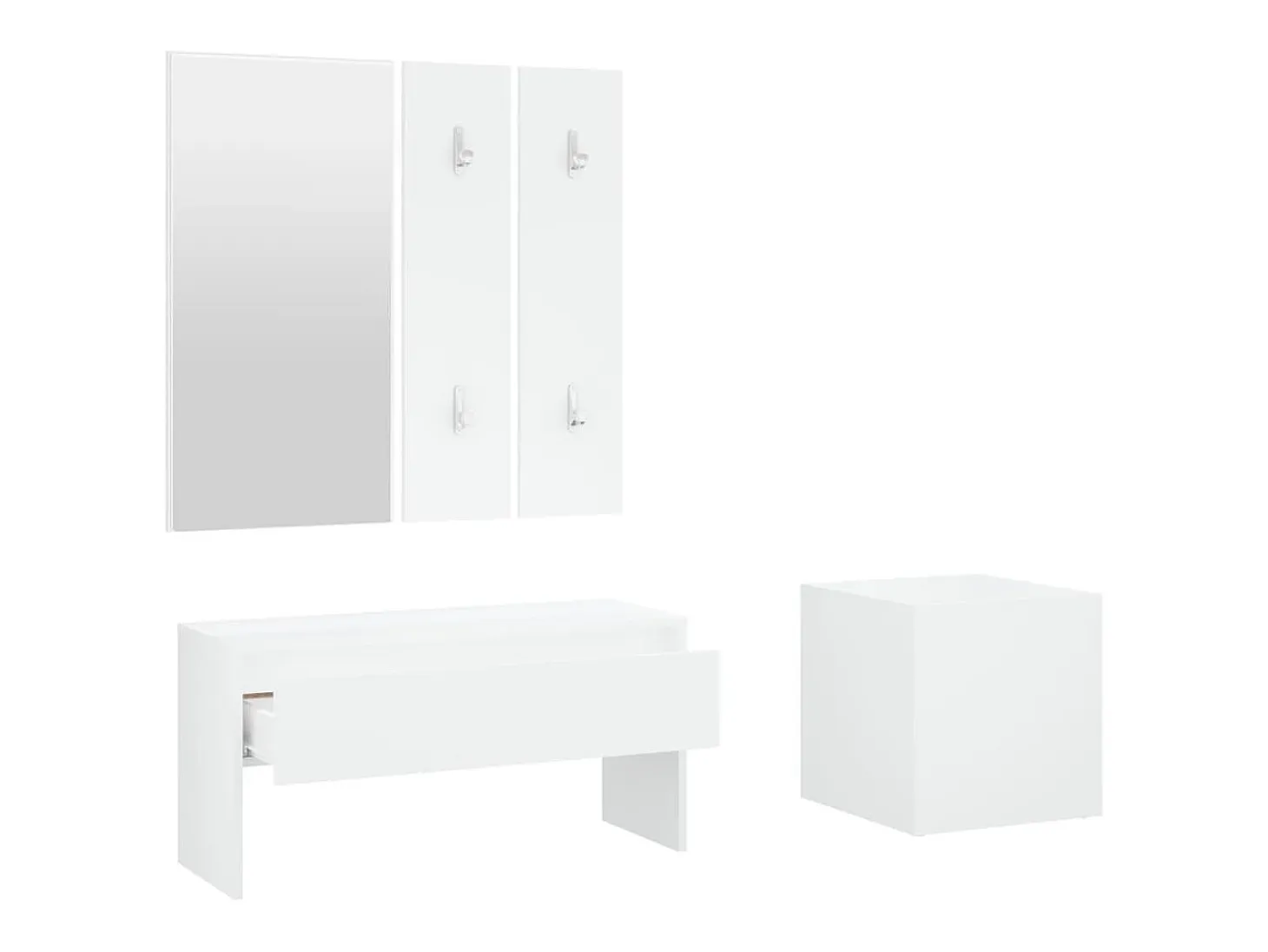 Juego de muebles de recibidor madera contrachapada blanco ES607415