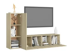 Juego de Muebles para TV 3 piezas roble Sonoma ES46839
