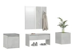 Juego de muebles recibidor madera contrachapada gris hormigón ES704446