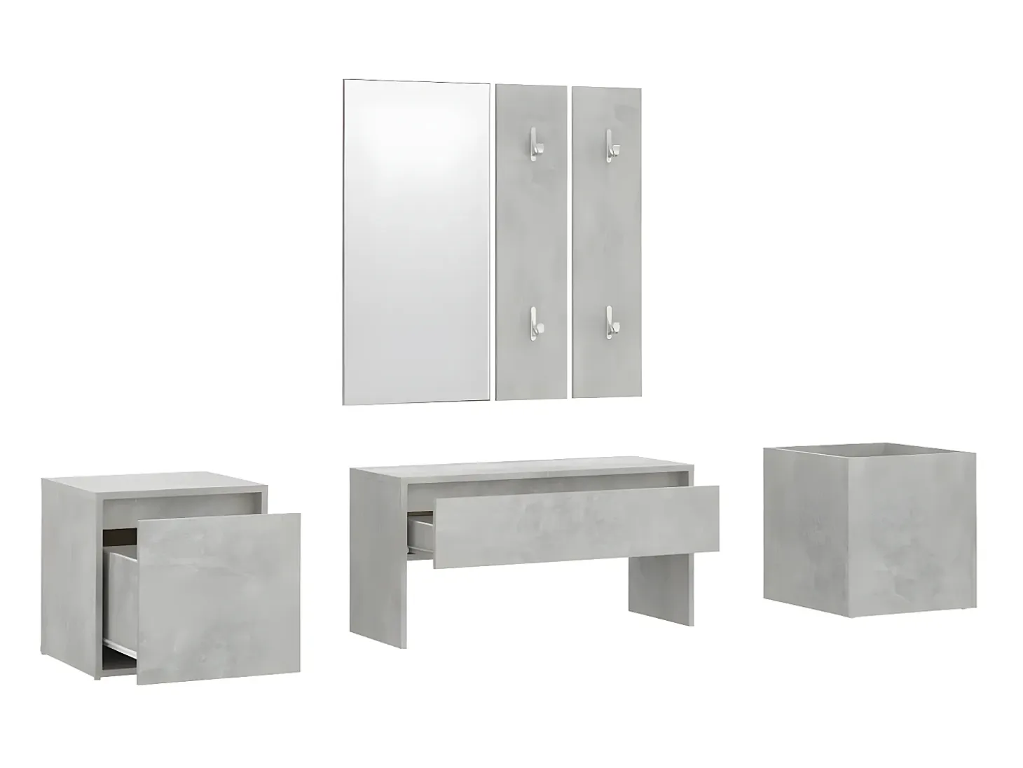 Juego de muebles recibidor madera contrachapada gris hormigón ES704446