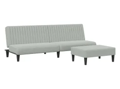 Juego de sofás 2 piezas terciopelo gris claro