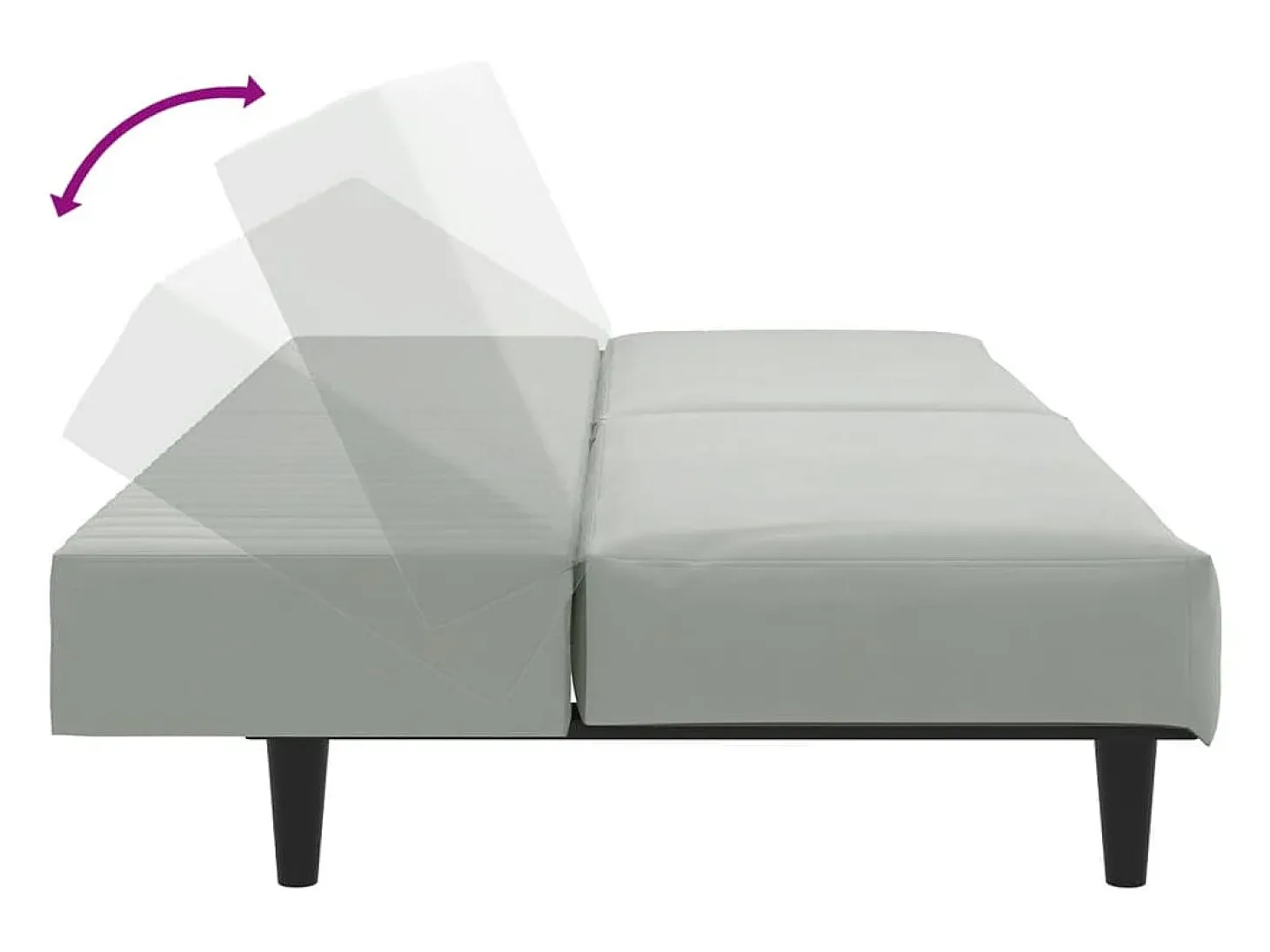 Juego de sofás 2 piezas terciopelo gris claro