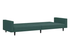 Juego de sofás 2 piezas terciopelo verde oscuro