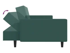 Juego de sofás 2 piezas terciopelo verde oscuro