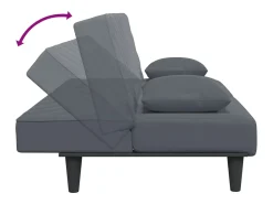 Juego de sofás con cojines 2 piezas terciopelo gris oscuro
