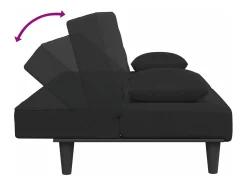 Juego de sofás con cojines 2 piezas terciopelo negro