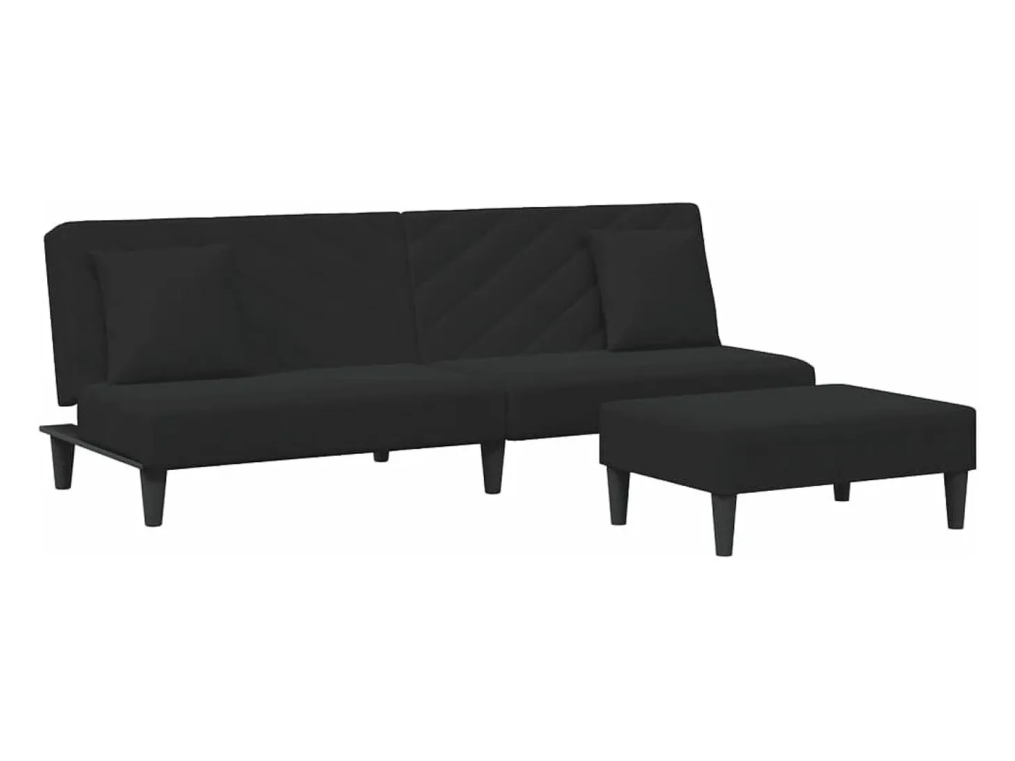 Juego de sofás con cojines 2 piezas terciopelo negro