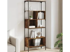 Jytte Librería de 5 estantes madera ingeniería roble ahumado
