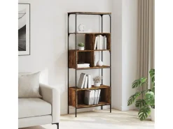 Jytte Librería de 5 estantes madera ingeniería roble ahumado
