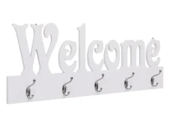Kadri Perchero de pared WELCOME blanco 74x29,5 cm