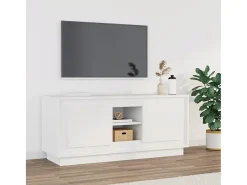 Kedron Mueble para TV madera contrachapada negro 102x35x45 cm
