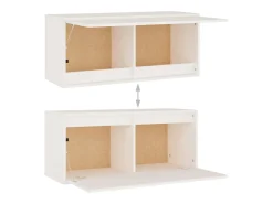 Keegan Muebles para TV 8 piezas madera maciza de pino blanco