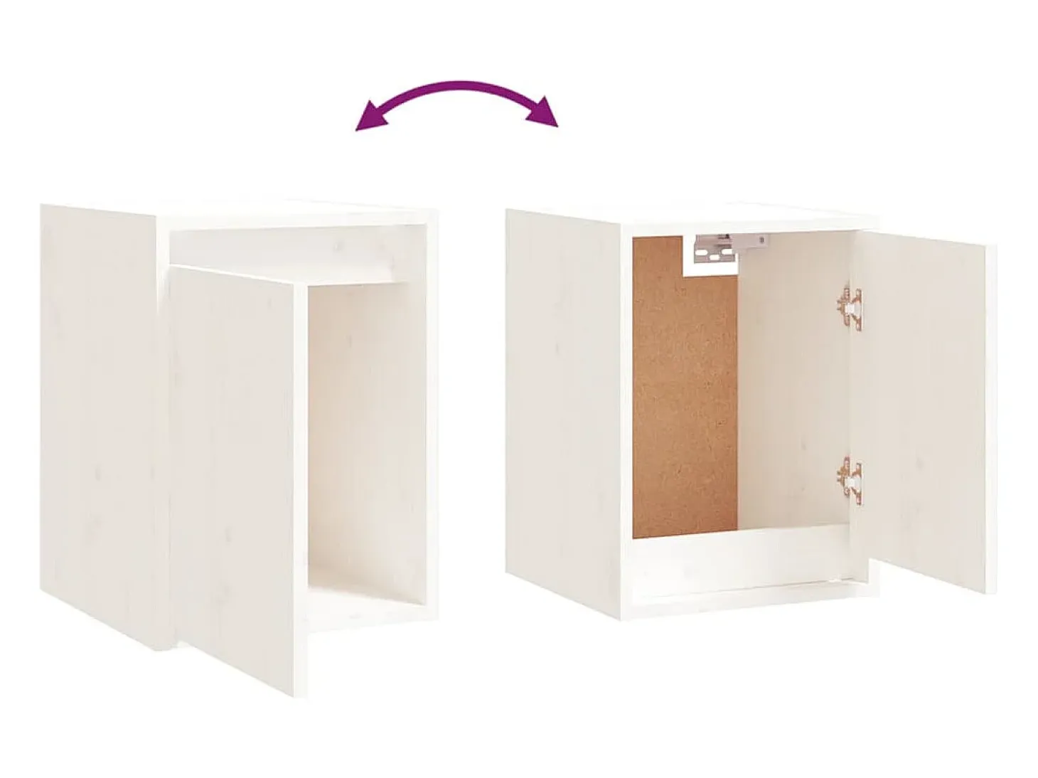 Keegan Muebles para TV 8 piezas madera maciza de pino blanco