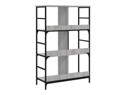 Keith Estantería de madera de ingeniería gris Sonoma 78,5x33x117,5 cm