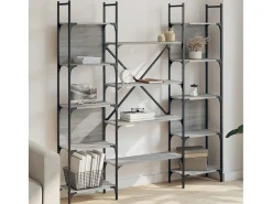 Kiki Estantería de madera ingeniería gris Sonoma 155,5x24x166,5 cm