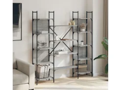 Kiki Estantería de madera ingeniería gris Sonoma 155,5x24x166,5 cm