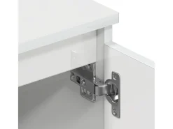 Kingman Mueble TV madera contrachapada blanco brillante 140x40x35,5cm