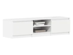 Kingman Mueble TV madera contrachapada blanco brillante 140x40x35,5cm