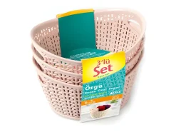 Kit 3 Cestas Ovaladas 1,5 Litros 7house