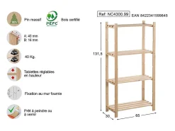 Kit de estantes profundidad 30 cm Natura 4 estantes