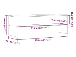 Kobe Mueble de TV madera de ingeniería roble ahumado 120x40x40 cm