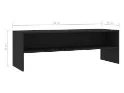 Kobe Mueble para TV madera contrachapada negro 120x40x40 cm