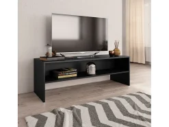 Kobe Mueble para TV madera contrachapada negro 120x40x40 cm