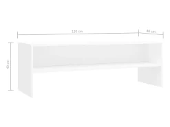 Kobe Mueble para TV madera contrachapada blanco 120x40x40 cm