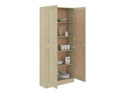 Krimpen aan den IJssel Armario de libros contrachapada color roble 82,5x30,5x185,5 cm