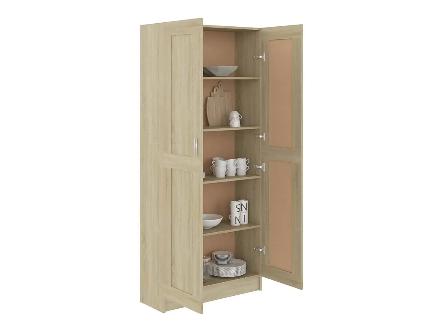 Krimpen aan den IJssel Armario de libros contrachapada color roble 82,5x30,5x185,5 cm