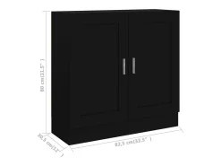 Krimpen aan den IJssel Armario de libros madera contrachapada negro 82,5x30,5x80 cm