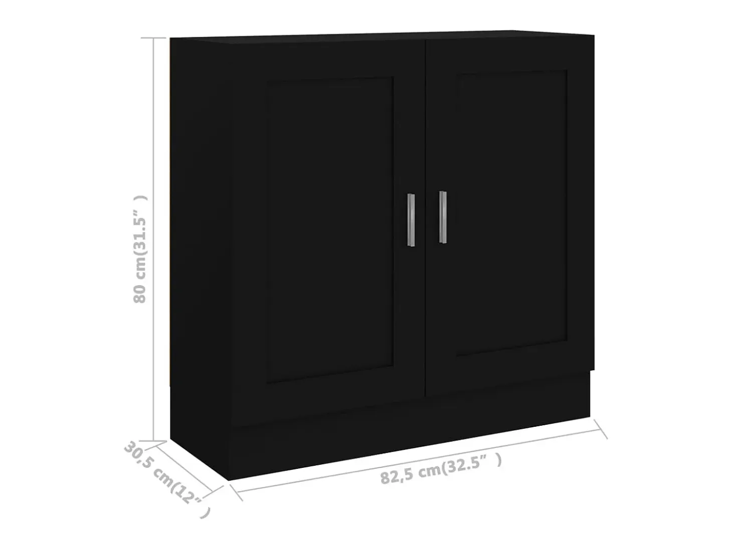 Krimpen aan den IJssel Armario de libros madera contrachapada negro 82,5x30,5x80 cm