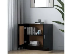 Krimpen aan den IJssel Armario de libros madera contrachapada negro 82,5x30,5x80 cm