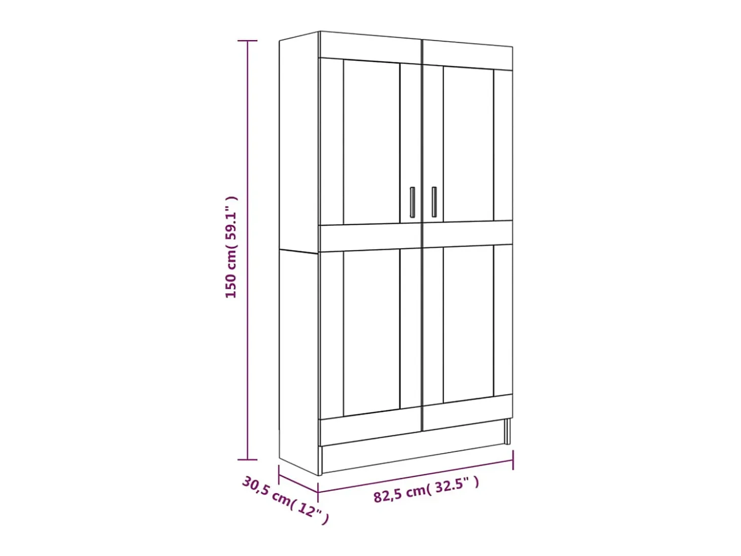 Krimpen aan den IJssel Armario libros madera contrachapada roble humo 82,5x30,5x150 cm