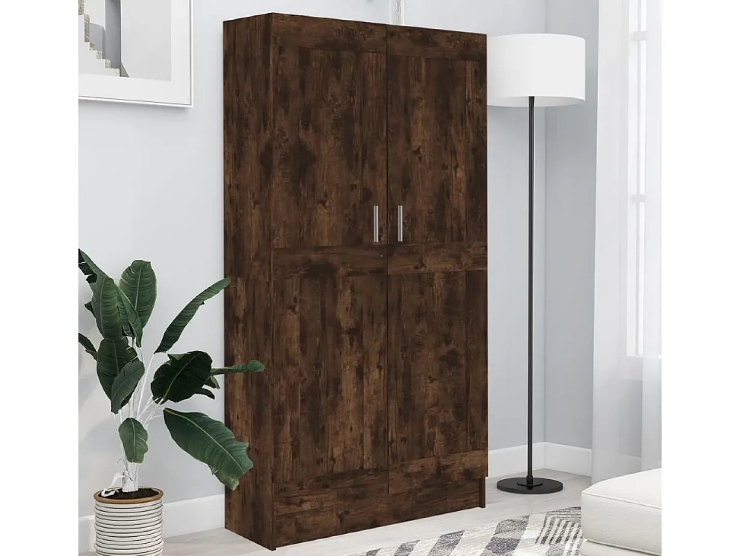 Krimpen aan den IJssel Armario libros madera contrachapada roble humo 82,5x30,5x150 cm