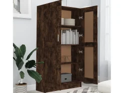 Krimpen aan den IJssel Armario libros madera contrachapada roble humo 82,5x30,5x150 cm