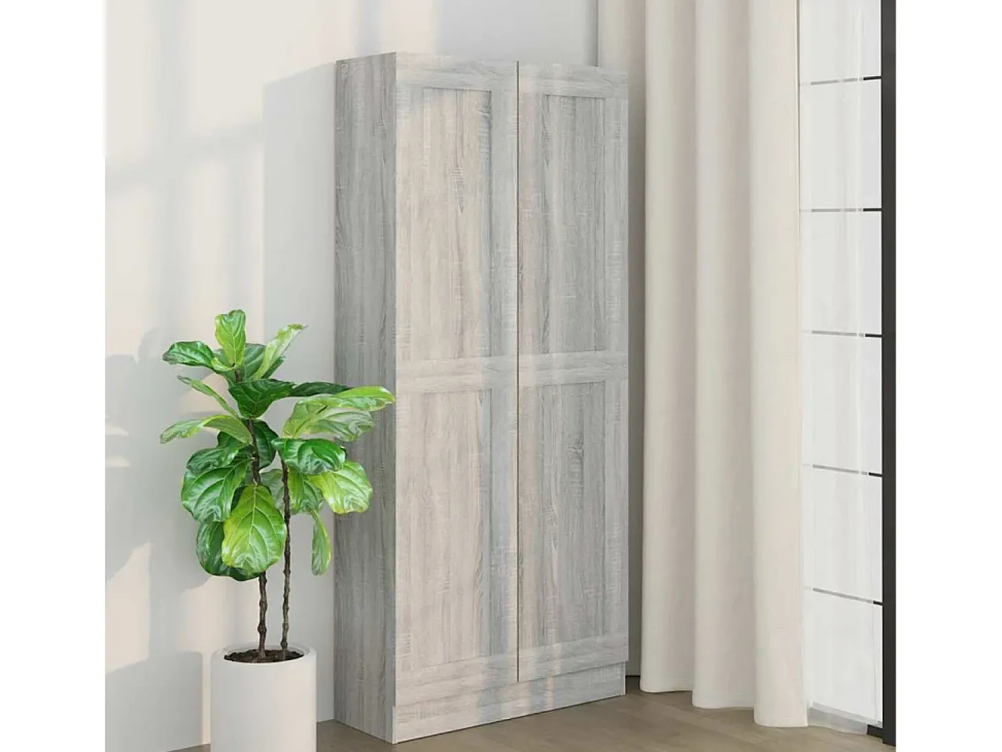 Krimpen aan den IJssel Estantería madera contrachapada gris Sonoma 82,5x30,5x185,5 cm