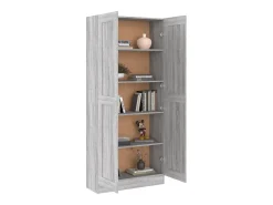 Krimpen aan den IJssel Estantería madera contrachapada gris Sonoma 82,5x30,5x185,5 cm
