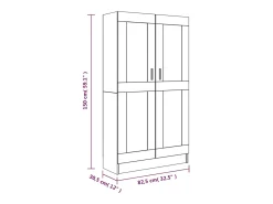 Krimpen aan den IJssel Estantería madera contrachapada gris Sonoma 82,5x30,5x150 cm