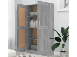 Krimpen aan den IJssel Estantería madera contrachapada gris Sonoma 82,5x30,5x150 cm