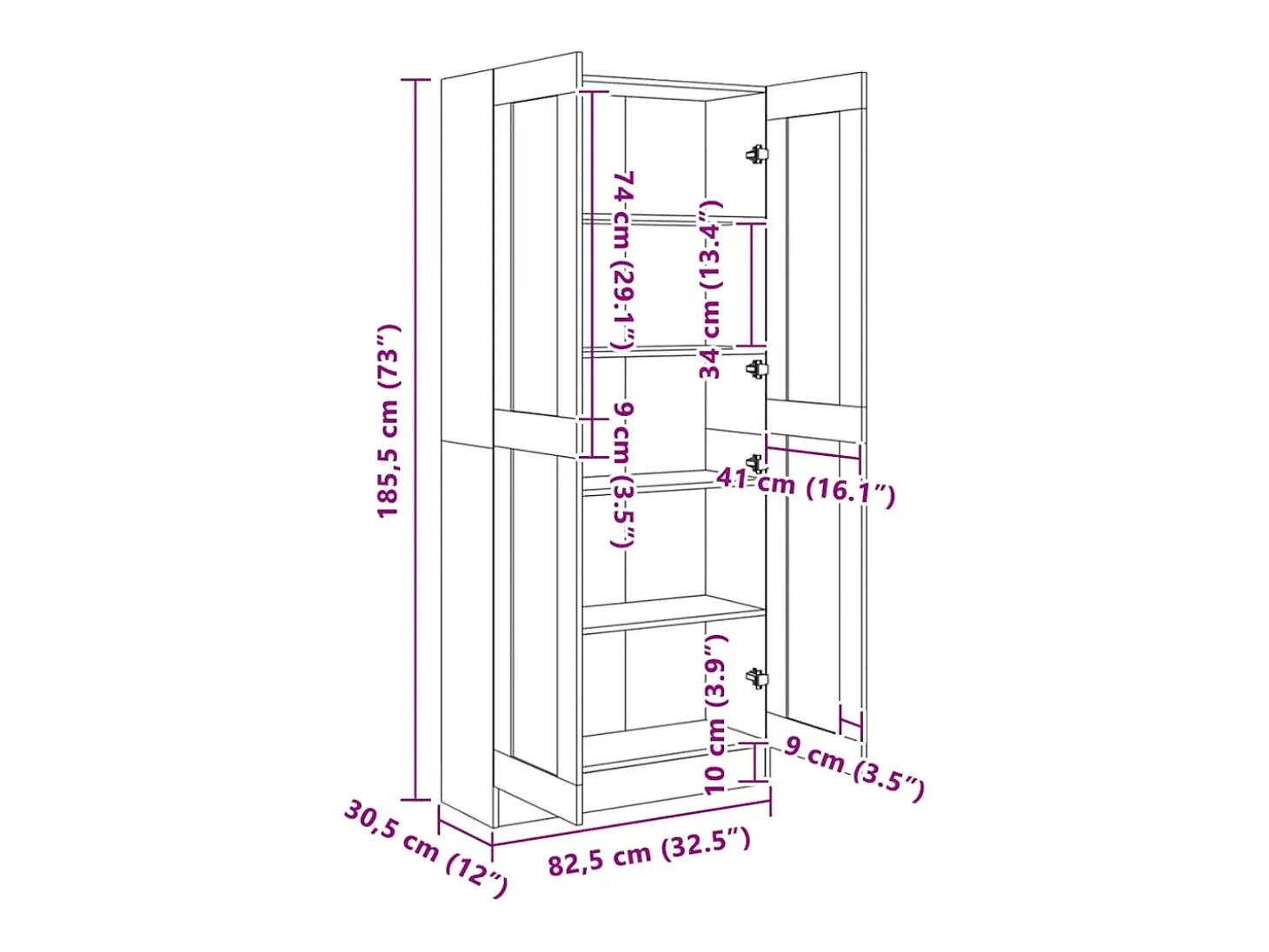 Krimpen aan den IJssel Librería de madera de ingeniería blanco 82,5x30,5x185,5 cm