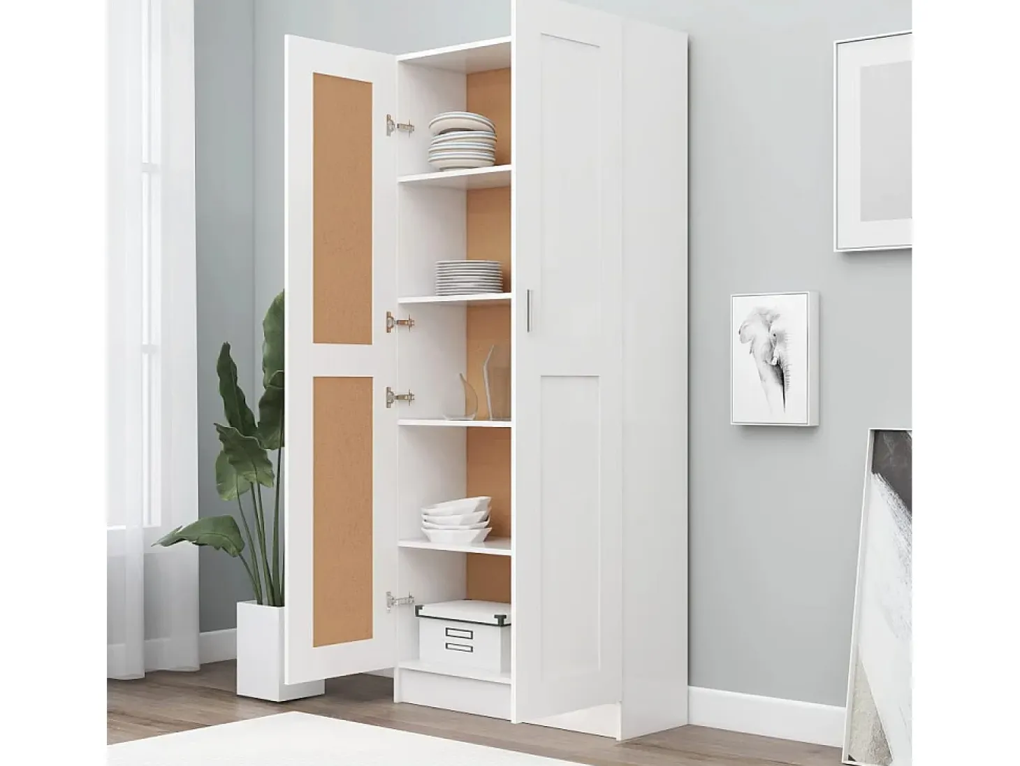 Krimpen aan den IJssel Librería de madera de ingeniería blanco 82,5x30,5x185,5 cm