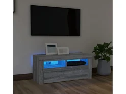Kristineberg Mueble de TV con luces LED gris Sonoma 90x35x40 cm