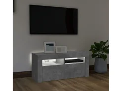 Kristineberg Mueble de TV con luces LED gris hormigón 90x35x40 cm