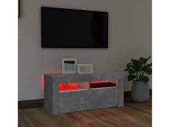 Kristineberg Mueble de TV con luces LED gris hormigón 90x35x40 cm